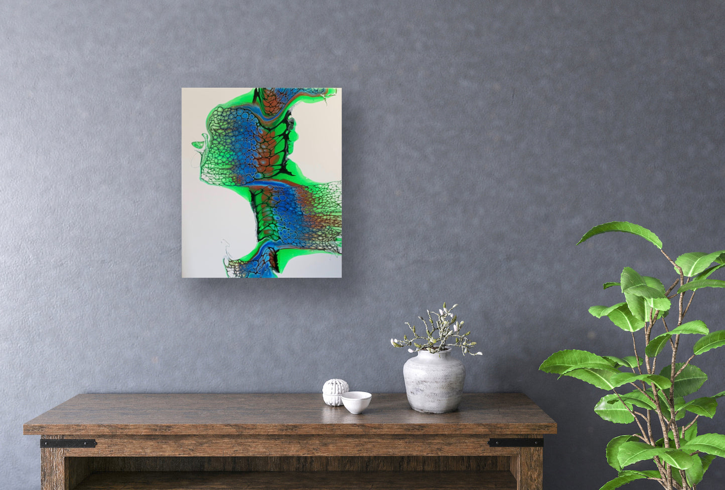 20x16x1.5 Acrylic on Canvas, pick up at store or free delivery in Fort Lauderdale, original painting, handmade by artist (owner). My name is Roger. Text or call at 954-816-0929 with any questions.